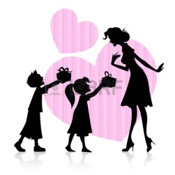 18960225-illustration-of-kids-giving-gift-to-mother-on-mother-s-day